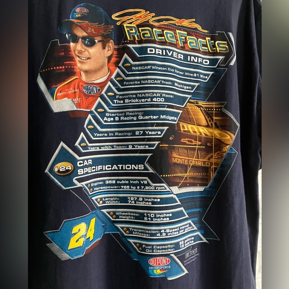 Y2k Jeff Gordon NASCAR Chase Authentics Tee Vintage graphic print AOP men’s XL - Picture 12 of 13